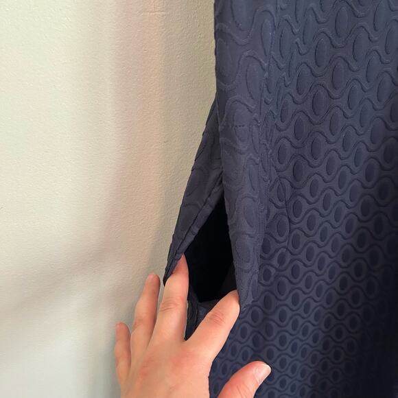 J. McLaughlin Mini Wave Bubble Jacquard Swing Dress Navy Size XS - Picture 6 of 8